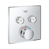 GROHE Grotherm SmartControl termostatikus falsík alatti szögletes zuhany csaptelep 2 fogyasztóhoz - gepesz.hu
