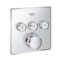 GROHE Grotherm SmartControl termostatikus falsík alatti szögletes zuhany csaptelep 3 fogyasztóhoz - gepesz.hu