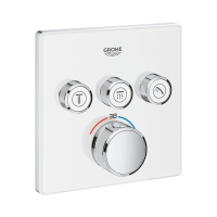 GROHE Grotherm SmartControl termostatikus falsík alatti szögletes zuhany csaptelep 3 fogyasztóhoz hold fehér - gepesz.hu